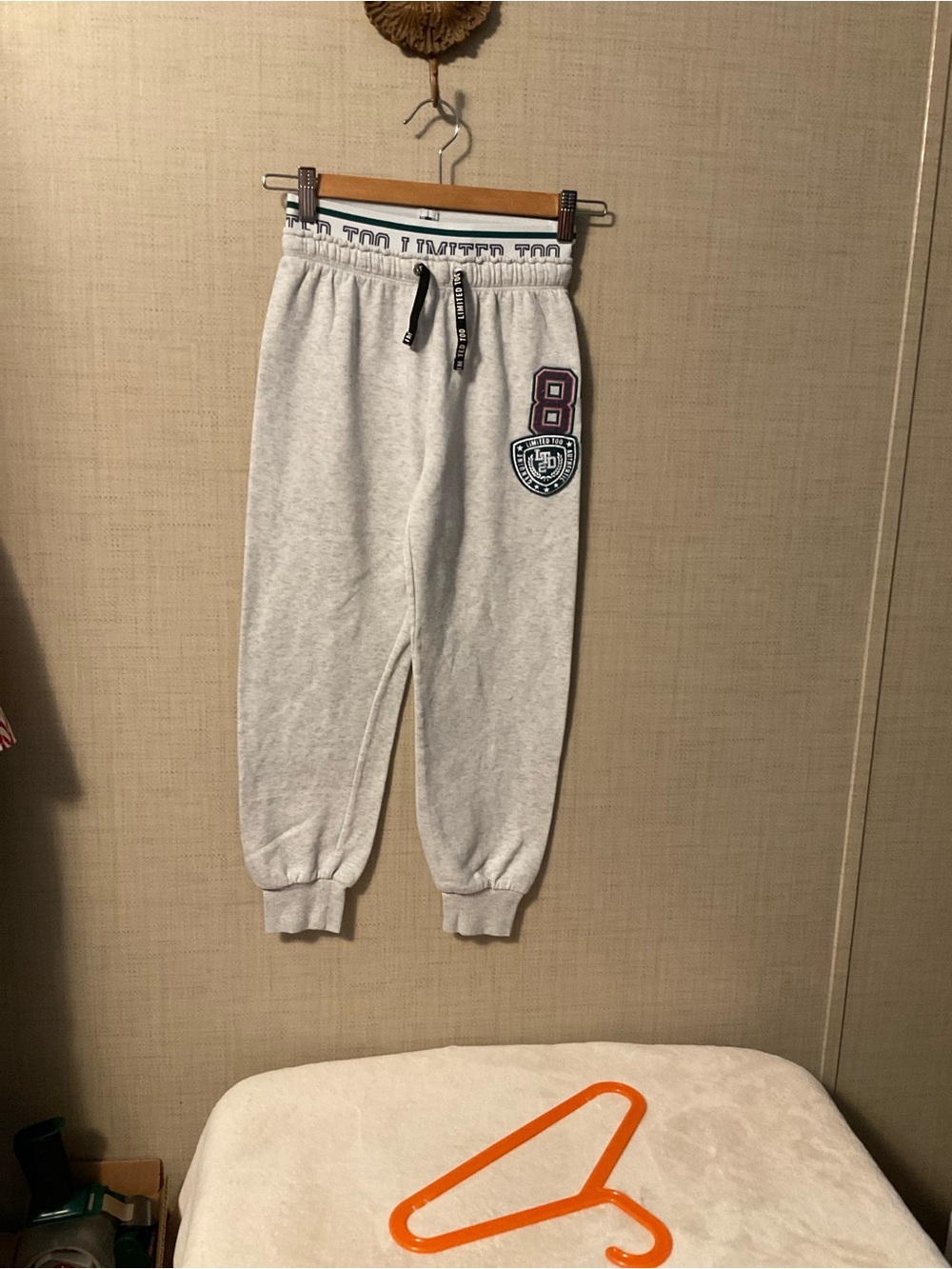 Limited Too Light Gray Joggers with Number Patch